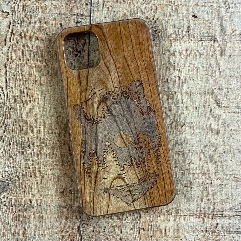 Iphone 11 Wood Bear Trees Woods Lake Phone Case Nature Animal